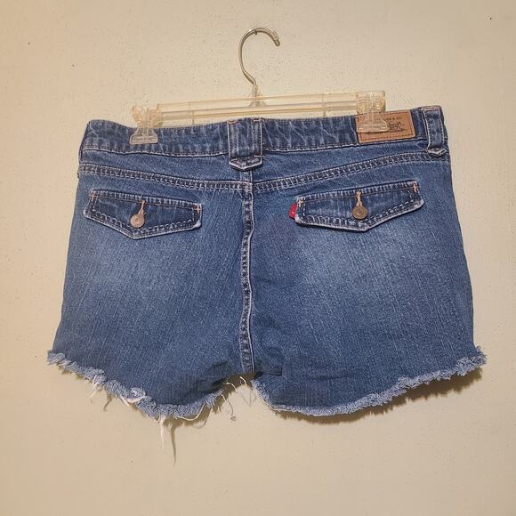 Levi's VTG Y2K 545 Denim Jean Short Shorts Women's 10 Cut Off Factory Fade - Picture 2 of 5